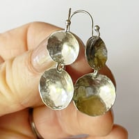 Image 5 of Stirling Silver Concave Disk Earrings