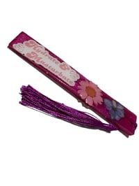 Image 2 of "Hydrate and M***" Adult Floral Bookmark Hot Pink