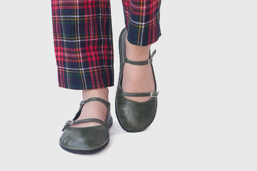 Image of Margot strappy flats in Green