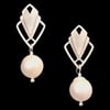 PLISSÉ SILHOUETTE Earring Silver with Pearls. 