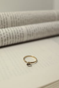 Image 1 of Vintage Mini Clear Gemstone Ring 