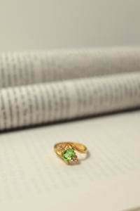 Image 1 of Vintage Large Green Gemstone Ring 