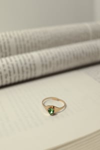 Image 1 of Vintage Mini Green Heart Ring 