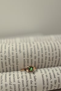 Image 2 of Vintage Mini Green Heart Ring 