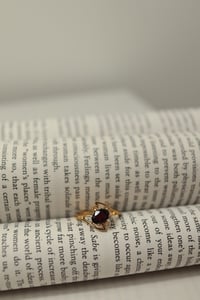 Image 1 of Vintage Deep Red Gemstone Ring 