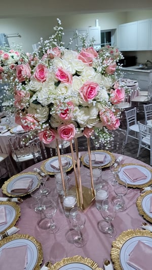 Image of 60 cm Pink and white  flower Centerpiece 