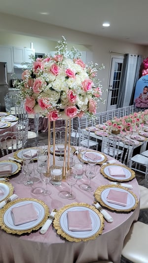 Image of 60 cm Pink and white  flower Centerpiece 