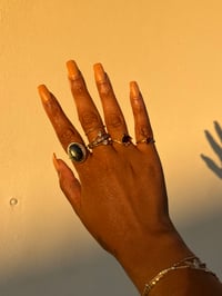 Image 4 of Vintage Blue & Clear Gem Stone Ring 