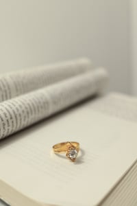 Image 2 of Vintage Triangle Gem Stone Ring 