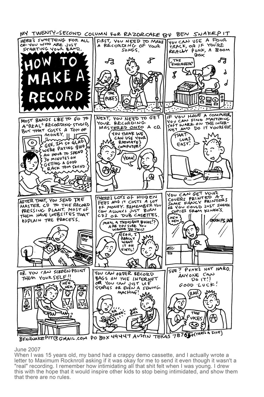 One Hundred Columns for Razorcake By Ben Snakepit: The Complete Comics 2003-2020