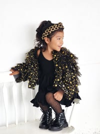 Image 1 of Black & gold star ruffled jacket 