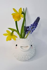 Image 3 of Porcelain pufferfish vase