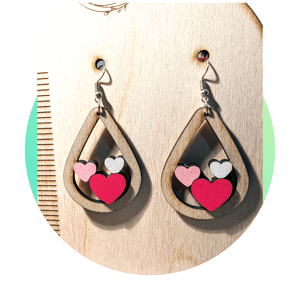Image of Wooden Heart Earrings