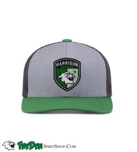 Pacific Headwear Trucker Snapback, Grey/Black/Green