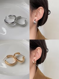simple ear hoops极简素圈耳圈