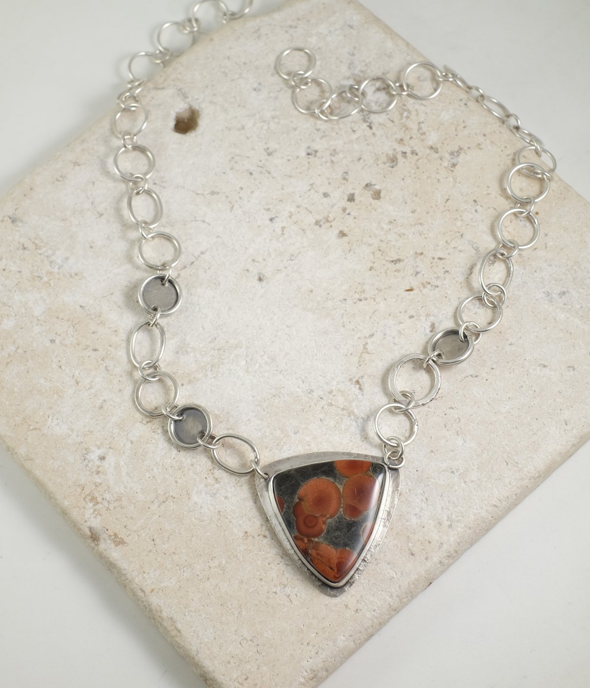 Image of Peanut Obsidian and Handmade Sterling Silver Chain