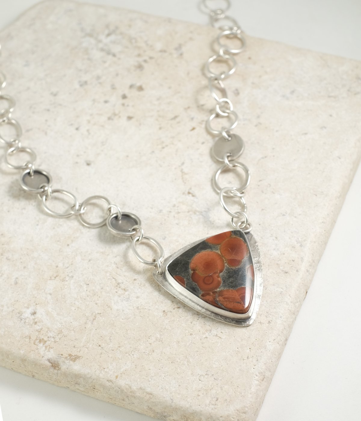 Image of Peanut Obsidian and Handmade Sterling Silver Chain