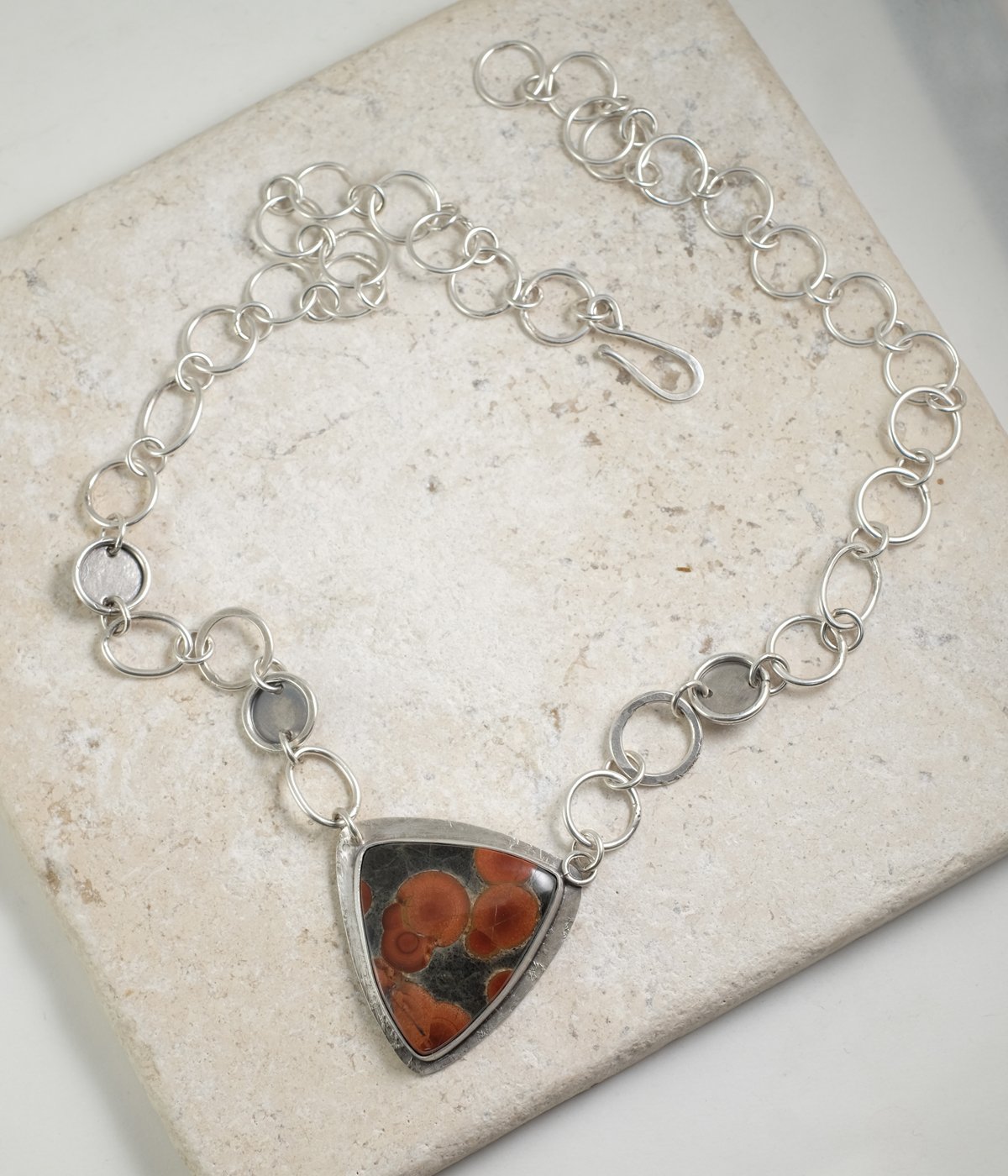 Image of Peanut Obsidian and Handmade Sterling Silver Chain