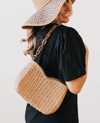 Image 1 of STRAW SHOULDER & CROSSBODY BAG