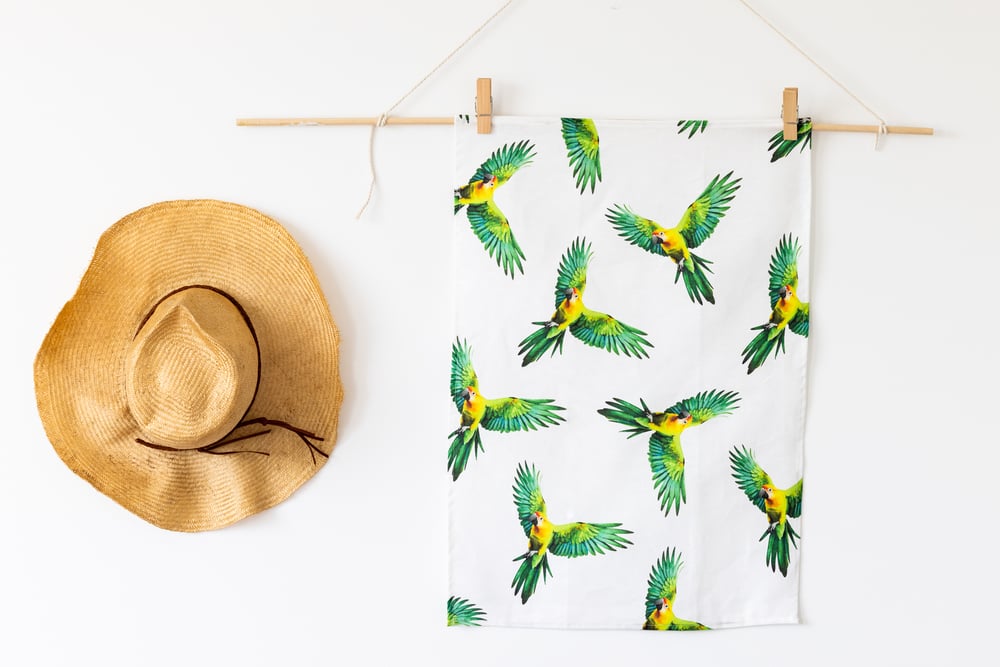 Image of The Georgie Linen Tea Towel - The Parrot