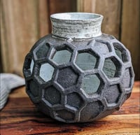 Image 2 of Dark Matter Geometric Moon Vase