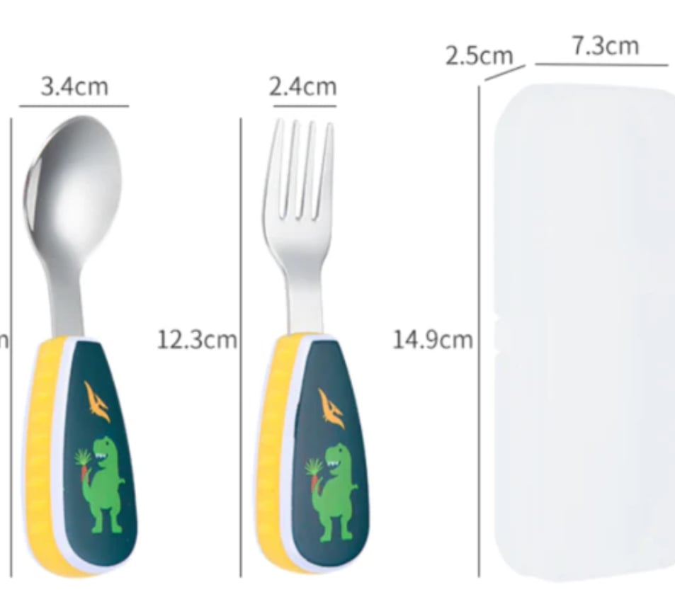 Kids Travel Cutlery Set  Spoon and Fork with Case Mermaid