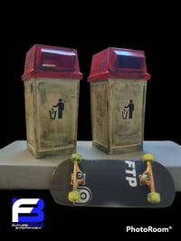 Image 5 of Miniature Park trash bin (municipal edition) 1:8 scale for fingerboards and dollhouse