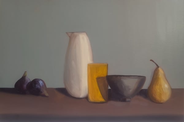 Image of Objets, poire et figues