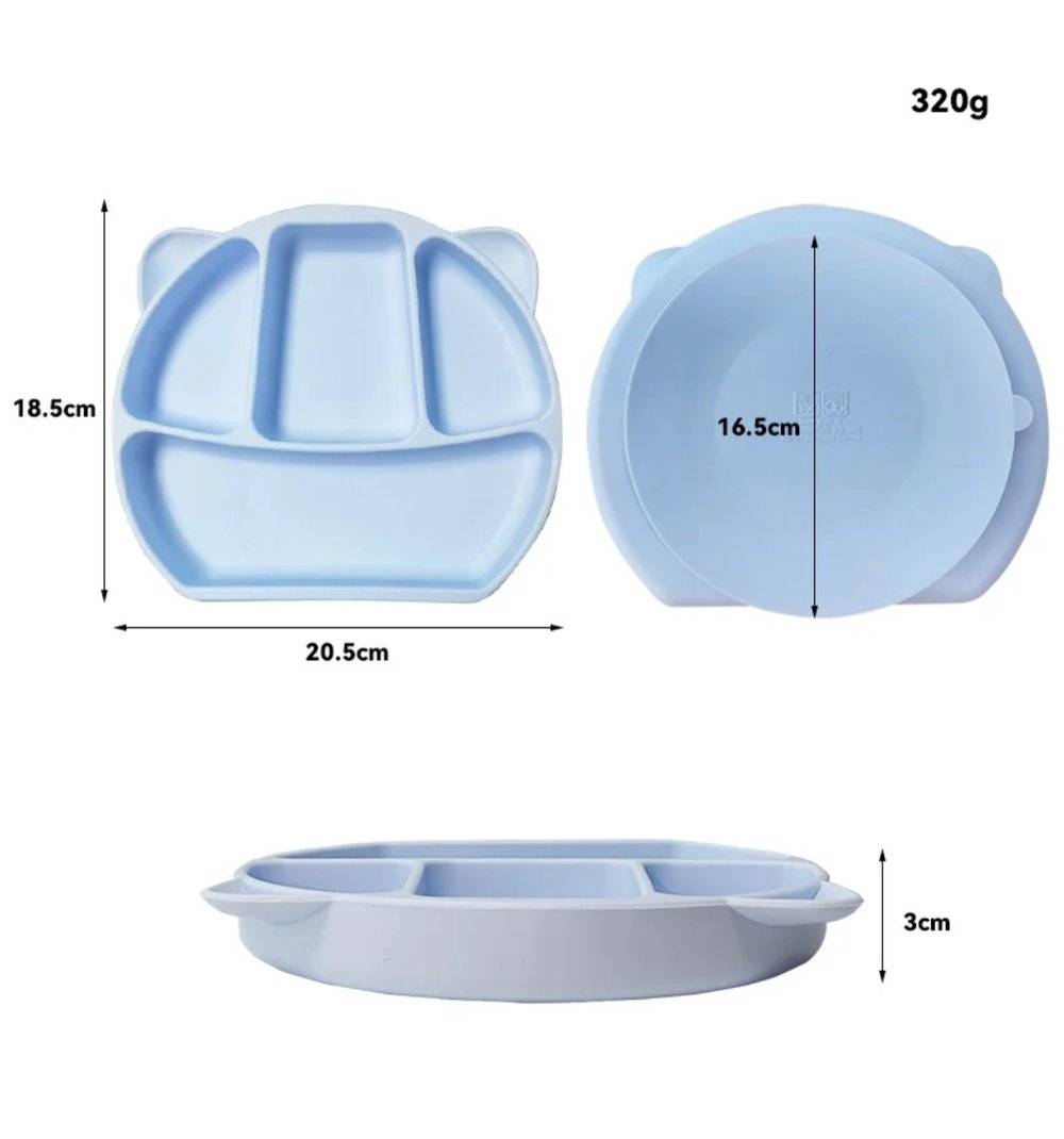 Suction Silicone Bento Plate 7 colours