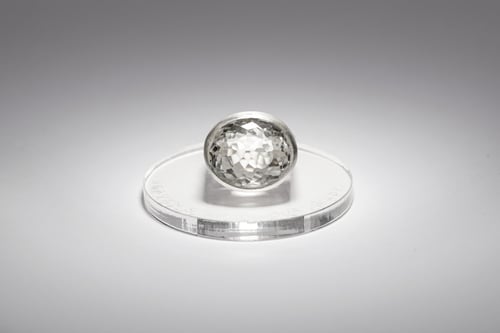 Image of "Heaven's light our guide" silver ring with rock crystal · COELI LUX NOSTRA DUX ·