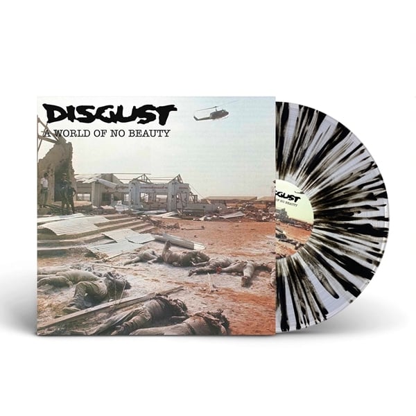 Image of DISGUST - A WORLD OF NO BEAUTY + THROWN INTO OBLIVION  - CLEAR/BLACK SPLATTER VINYL 2LP