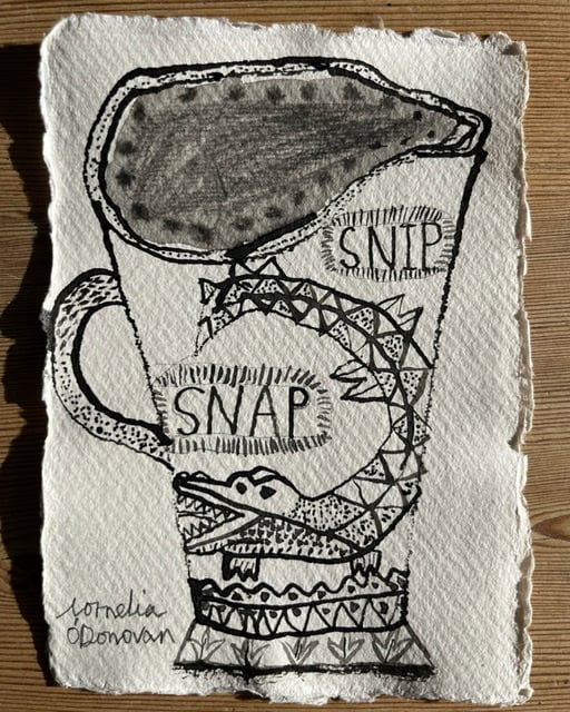 Image of snip snap, ink on paper 