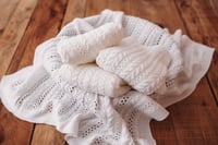 Image 1 of Ivory Plait Knit Blanket 