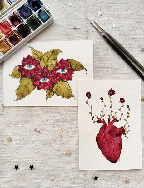 Image of Cartoline Dipinte - Fiore nascosto ✨🫀✨