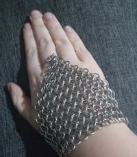 Image 1 of A Warrior's Bracelet: chainmail handflower - ready to ship