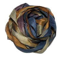 Image 2 of 10YD.  SEDUCTION HAND DYED RECYCLED SARI SILK RIBBON BUNDLES by COLOR KISSED SILK