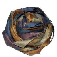 Image 3 of 10YD.  SEDUCTION HAND DYED RECYCLED SARI SILK RIBBON BUNDLES by COLOR KISSED SILK