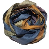 Image 5 of 10YD.  SEDUCTION HAND DYED RECYCLED SARI SILK RIBBON BUNDLES by COLOR KISSED SILK
