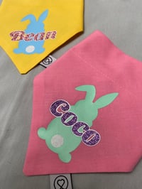 Image 3 of Personalised Easter Cotton Tail Bunny Bandana 