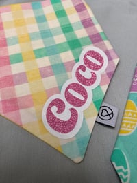 Image 2 of Pastel Plaid / Easter Eggs Personalised Bandanas