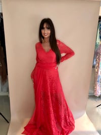 Image 5 of Coral Lace Chiffon Gown 50% OFF LAST IN STOCK