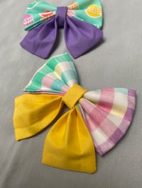 Image 2 of Pastel Plaid / Easter Eggs Bow Tie / Sailor Bow