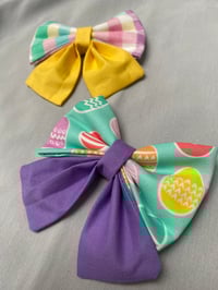 Image 3 of Pastel Plaid / Easter Eggs Bow Tie / Sailor Bow