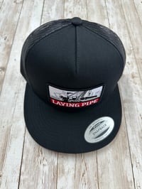 Image 1 of LAYING PIPE HAT, BLACK, RED OR BROWN