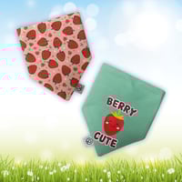 Image 1 of Berry Cute / Strawberries Reversible Bandana 