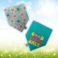 Image 1 of Good Vibes Only / Groovy Flowers Reversible Bandana 