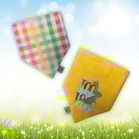Image 1 of Too Hip to Hop / Easter Plaid Reversible Bandana 