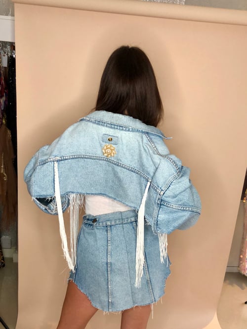 Image of Bleached Denim Reworked Co-Ord 