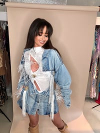 Image 3 of Bleached Denim Reworked Co-Ord 