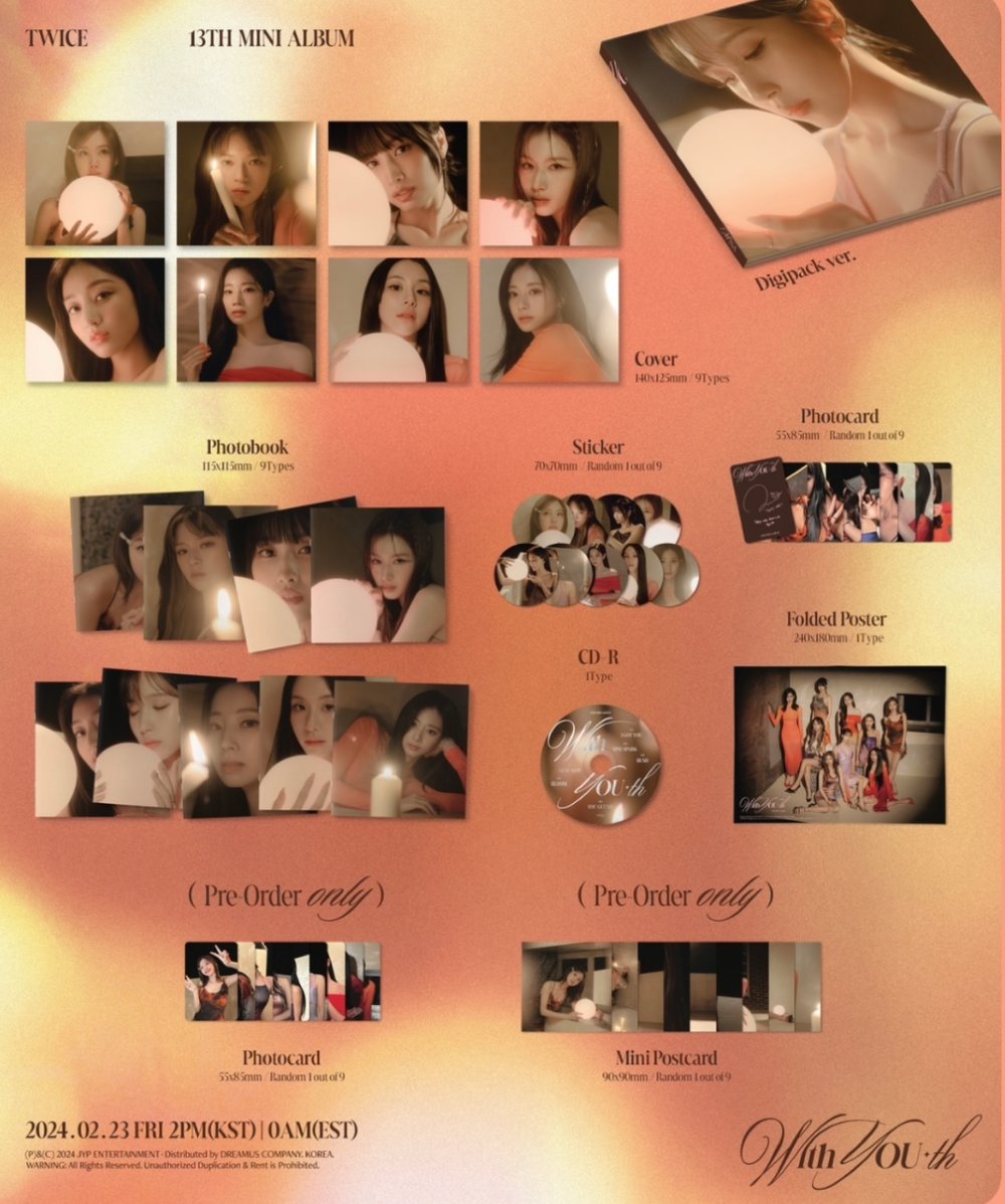 Image of Twice With You-th Digipack + JYP Shop POBs